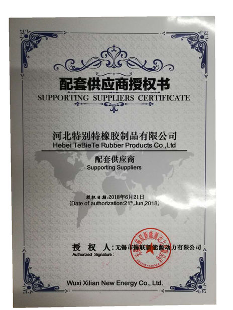 China Hebei Te Bie Te Rubber Product Co., Ltd. Certificaciones